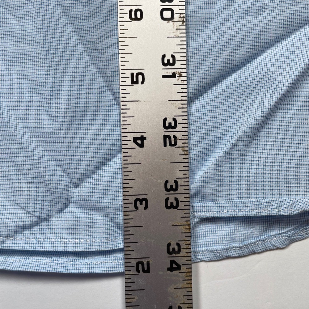 Holland & Sherry Bespoke Savile Row London‎ Blue Micro Check Dress Shirt Mens XL - Picture 4 of 7